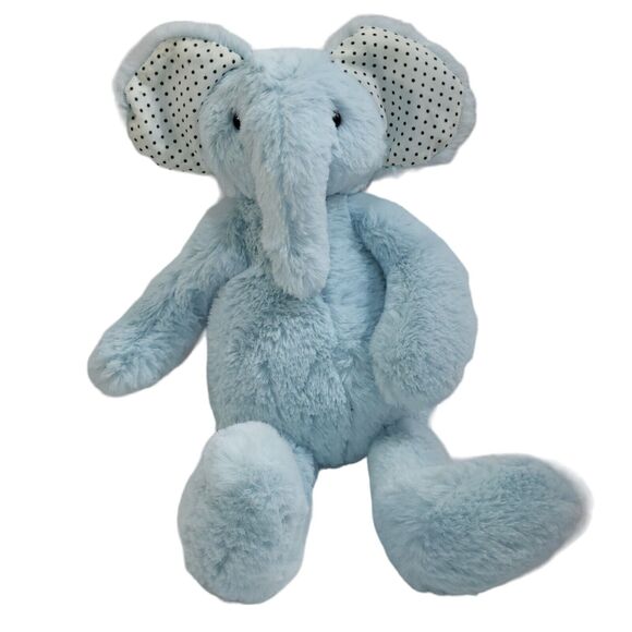 Manhattan Toys Plush Elephant Blue Stuffed Animal Polka Dot Ears 2020 14" - Picture 1 of 11